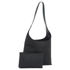 Céline CELINE C Macadam Canvas Shoulder Bag Black Gold