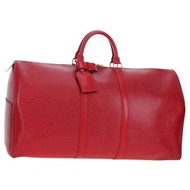 LOUIS VUITTON Epi Keepall 55 Boston Bag Red M42957 LV