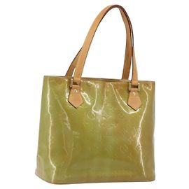 LOUIS VUITTON Monogram Vernis Houston Hand Bag Baby Blue M91005 LV
