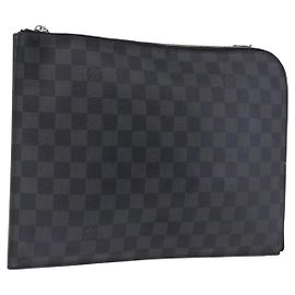 LOUIS VUITTON Damier Graphite Pochette Jules GM Clutch Bag M41501 LV