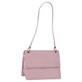BOTTEGA VENETA INTRECCIATO Schultertasche Satin Pink Silver