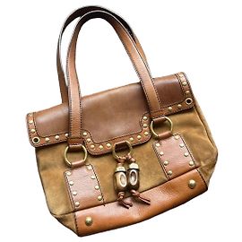 Borsa Yves Saint Laurent in pelle e camoscio marrone
