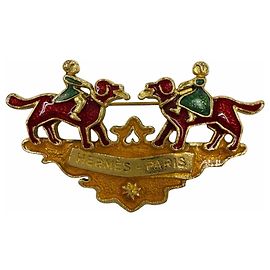 Hermès HERMES Vintage Emaille-Brosche aus Metall