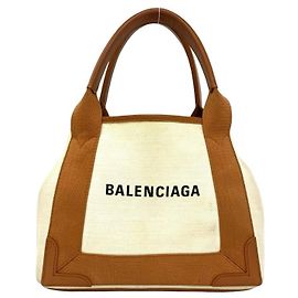 Balenciaga Cabas XS Handtasche aus Canvas und Leder in Navy Mini Tote Bag