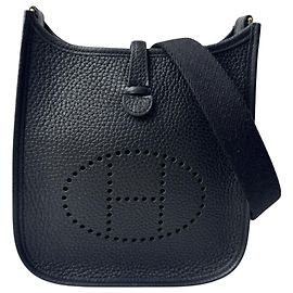 Hermès Borsa a tracolla Hermes Evelyne TPM Black Noir Gold Hardware