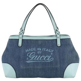 Gucci Craft Denim Leder Tote Bag