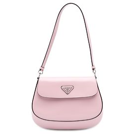 Prada Cleo Schultertasche mit Klappe aus rosa Spazzolato-Leder