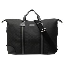 Borsa Duffle Gucci Black XL GG Nylon Web