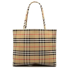 Burberry Beige House Check Canvas Tote