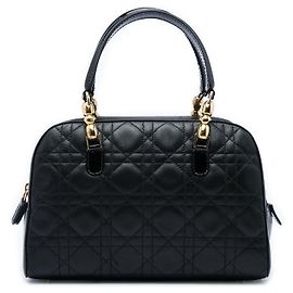 Borsa a mano Dior Malice in pelle d'agnello Cannage nera