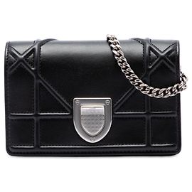 Dior Diorama Flap in pelle d'agnello nera