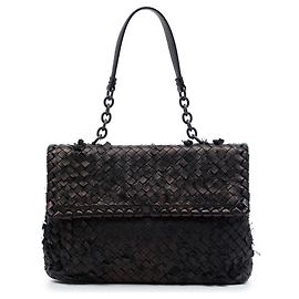 Bottega Veneta Olimpia Tobu Schultertasche aus braunem Nappa Intrecciato
