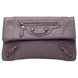 Clutch a Busta Balenciaga Giant 12 Motocross in pelle di capra viola