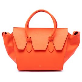 Céline Celine Mini Tie Knot Tote in pelle di vitello liscia Arancione