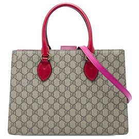 Gucci Beige GG Supreme Convertible Top Handle Bag