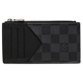 Louis Vuitton Tarjetero con monedero Damier Graphite Negro