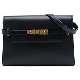 Saint Laurent Manhattan Schultertasche klein aus Leder in Schwarz