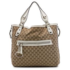 Sac cabas zippé Gucci Beige GG Canvas Icon Bit