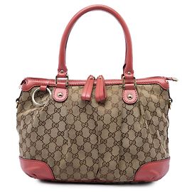 Borsa Satchel Gucci Beige GG Canvas Sukey