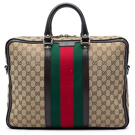 Borsetta Gucci in tela GG beige con banda Web