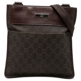 Borsa a tracolla Gucci in denim GG marrone