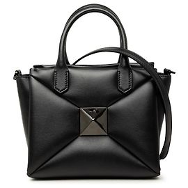Valentino Black Small Nappa One Stud Top Handle Bag