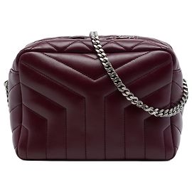 Borsa Bowling LouLou Saint Laurent Piccola in Pelle di Vitello Matelassé Rossa