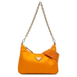 Borsa Satchel Prada Re Edition 2005 in Re-Nylon con rifiniture in Saffiano Orange