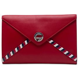 Clutch Chanel Red CC Lambskin Airlines Envelope Clutch