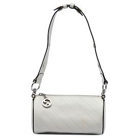 Borsa a tracolla cilindrica Blondie Mini in pelle di vitello bianca Gucci