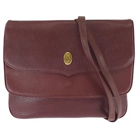 Borsa a tracolla Cartier Must Line in pelle rosso bordeaux