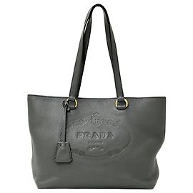 Prada Shopper aus grauem Leder