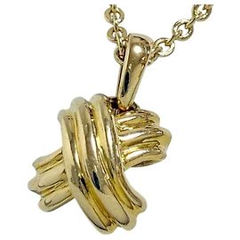 Collier Croix Signature Tiffany & Co. Unisexe en Or Jaune 18K