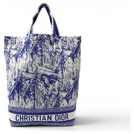 Christian Dior NEUE DIOR CABAS VIP CRUISE 2022 HANDTASCHE BLAUE LEINWAND TOTE HANDBAG