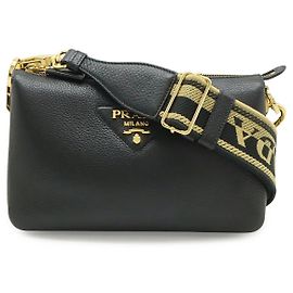 Bolsa de Ombro Prada Vitello Daino Logo