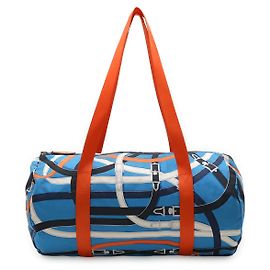 Borsa Duffle Hermès in Seta Multicolore