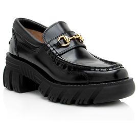 Gucci Leder Horsebit Loafer mit Lug-Sohle - Größe 8.5 / 38.5