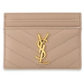 Saint Laurent Tarjetero Monogram Matelassé Beige