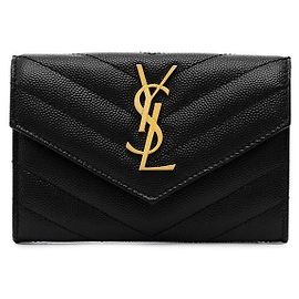 Saint Laurent Portacarte con patta Monogram Nero