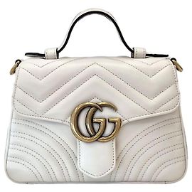 Gucci Mini Borsa a Tracolla con Manico Bianca