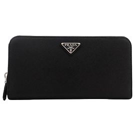Prada Saffiano Leather Triangle Logo Wallet
