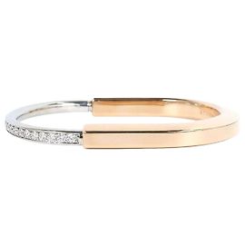 Tiffany & Co Lock Bangle Half Pave Small Rose Gold