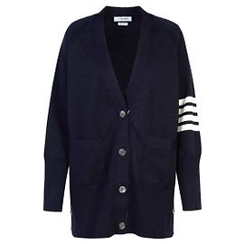 Thom Browne Cardigan aus Jersey-Baumwolle in Exaggerated Fit