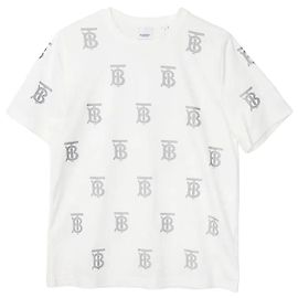 Burberry T-shirt à imprimé Monogramme TB Taille White Cotton