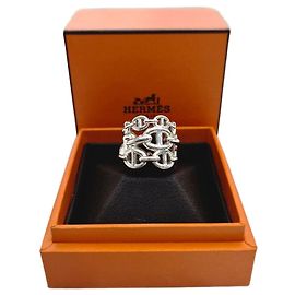 Hermès Anillo Enchainement Plata Large Size