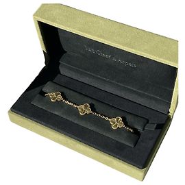 Van Cleef & Arpels Bracciale Vintage Alhambra Motivi Guilloché Oro Giallo