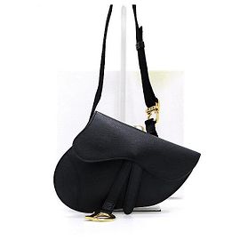 Dior Borsello da cintura e a tracolla Saddle Pouch in pelle nera