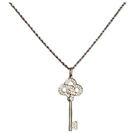 Tiffany & Co Set collana a catenella sottile e pendente chiave mini corona di diamanti