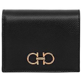 Salvatore Ferragamo Portafoglio Gold Double Gancini Portafoglio Donna Piccolo