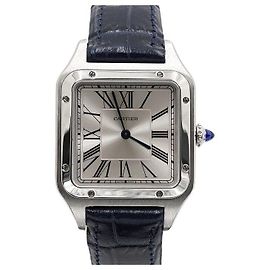 Cartier Orologio da uomo Santos Dumont Large Quartz con cinturino in pelle